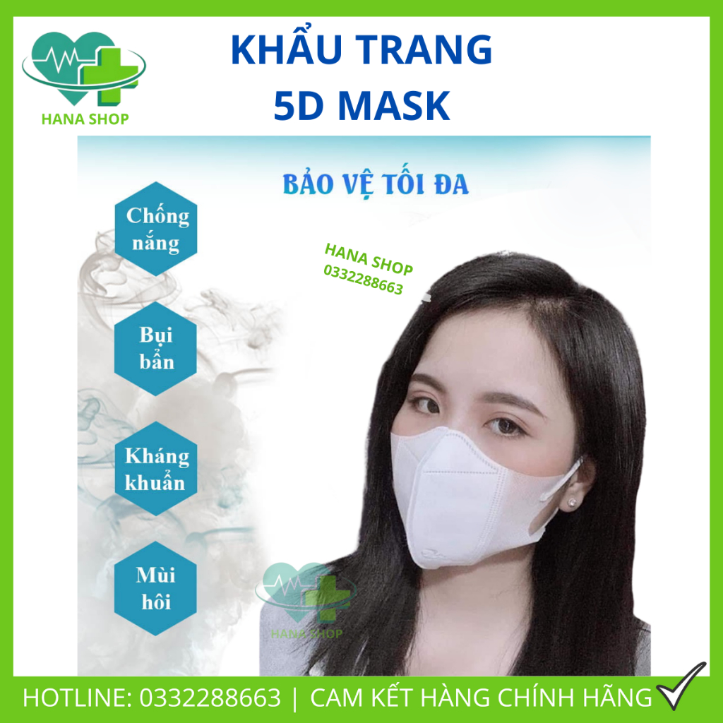 set 100 cai khau trang 5d mask seiko hang cao cap vai khong det 3 lop loc bui