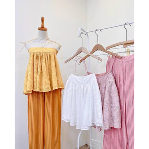SIÊU PHẨM HÈ SET ÁO 2S VÂN HOA & QUẦN XẾP LI⚡HỎA TỐC⚡ MEOINDAHOUSE