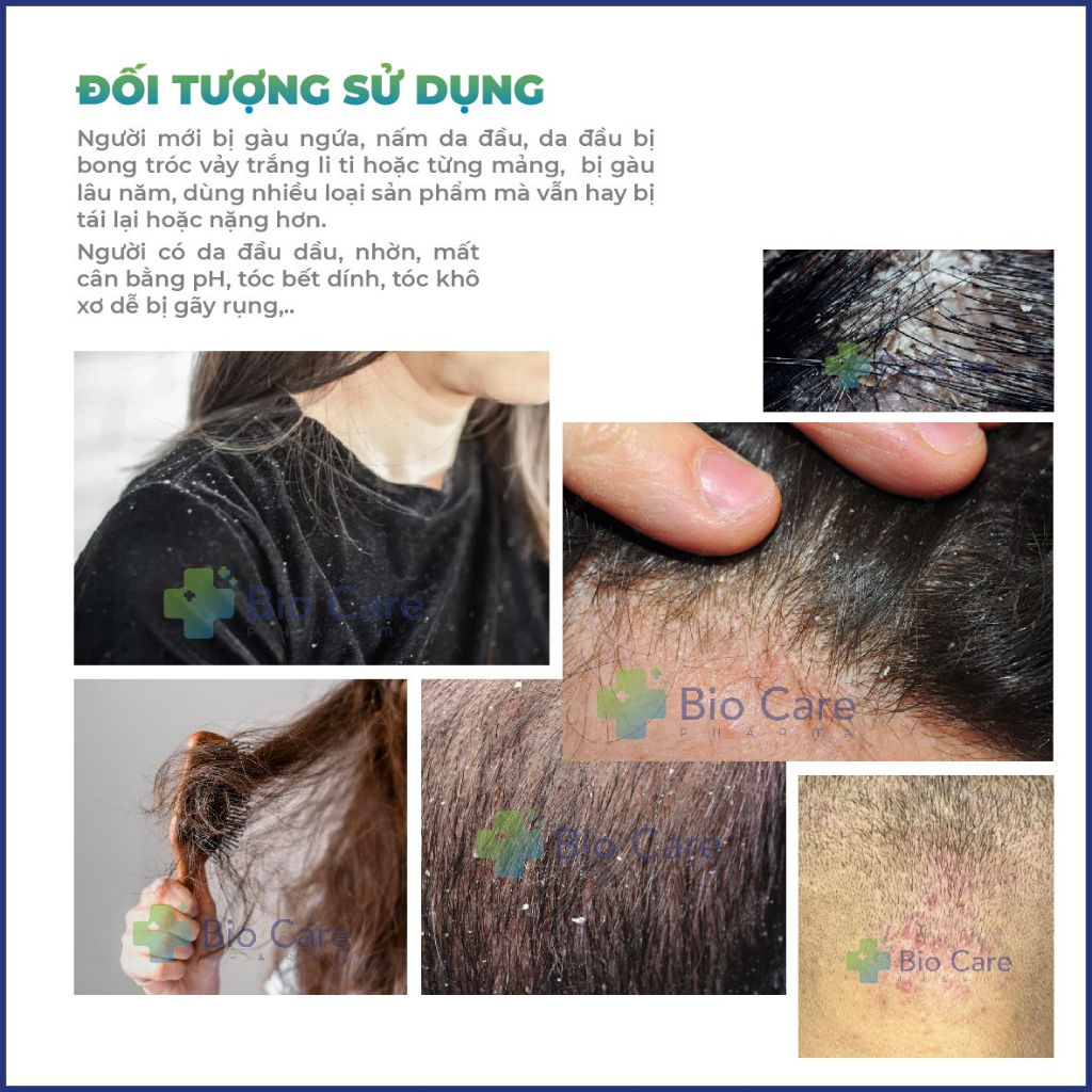 Ảnh Dầu gội dược liệu BIO CARE PHARMA giảm gàu, nấm ngứa da đầu Santal 300 Shampoo 100ml 2