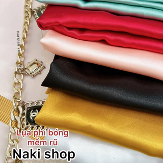 [ VẢI NAKI ] Vải LỤA PHI BÓNG mềm mịn có độ rũ may áo dài, đồ bộ, pijama
