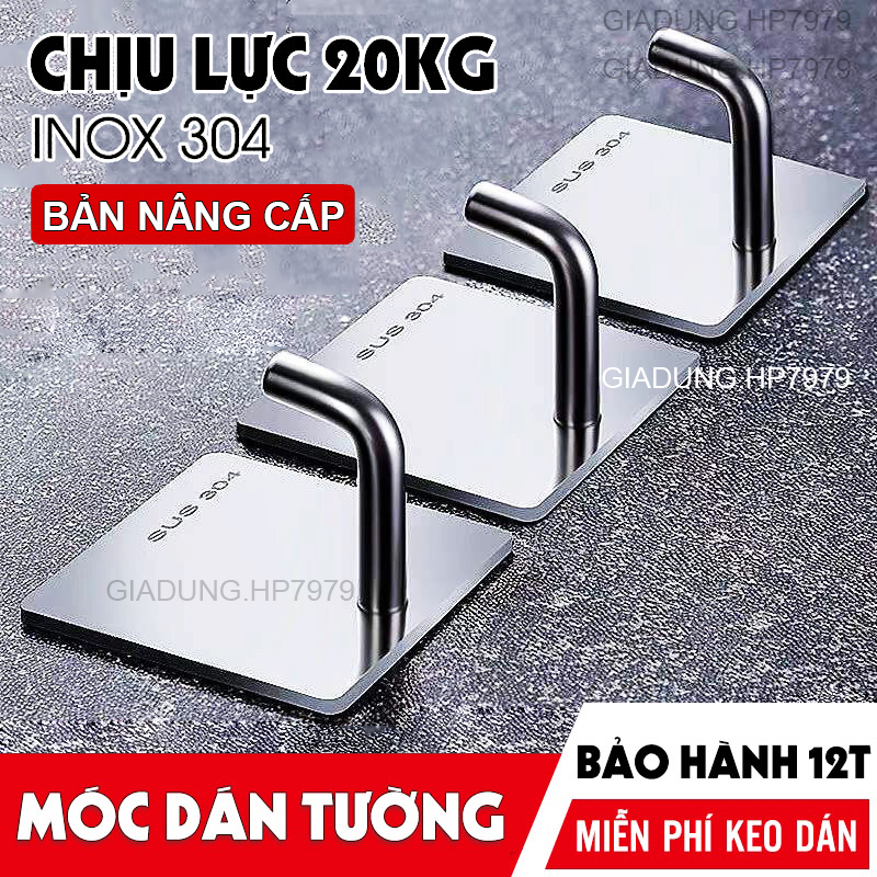 Móc Inox Dán Tường Chịu Tải 8KG, Móc Treo Cường Lực, Móc Dán Inox 304 ...