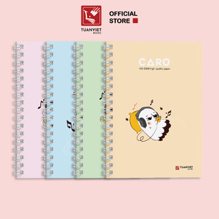 Sổ tay caro lò xo B5 TUANVIET BOOKS chất lượng cao 180 trang chủ đề GHOST, phù hợp ghi chép, nhật ký