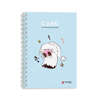 Sổ tay caro lò xo B5 TUANVIET BOOKS chất lượng cao 180 trang chủ đề GHOST, phù hợp ghi chép, nhật ký