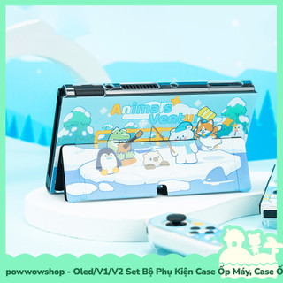 [Sẵn VN - Hỏa Tốc] Oled/V1/V2 Set Phụ Kiện Case Ốp, Box Trùm, Hộp Băng Dành Cho Nintendo Switch Animals Venture