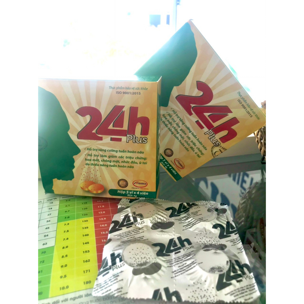 (Hộp 20 Viên Sủi Tăng Cường Tuần Hoàn Máu Não) Sủi 24h Plus, Sủi GinKgo, Giảm Nhanh Hoa Mắt Chóng Mặt