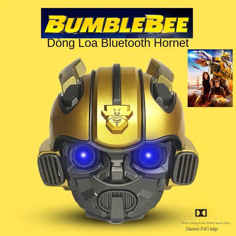 Loa Bluetooth Mini Bumblebee Không Dây Robot Thiế Kế Di Động Có Đèn Led Dùng Để Bàn Trang Trí Decor -Chính Hãng HOLOCOM
