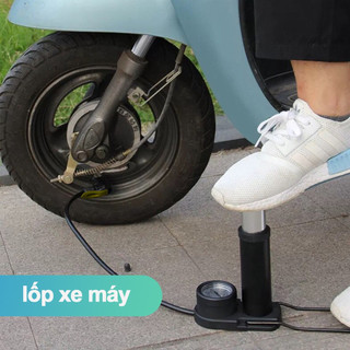 Bộ dụng cụ vá lốp không săm xe máy ô tô kèm bơm lốp đạp chân mini đút cốp loại tốt hàng cao cấp