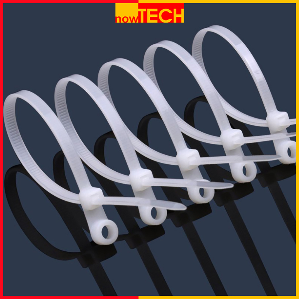 Túi 100 sợi dây rút cáp có lỗ bắt vít màu trắng loại 15cm (4x150) và ...