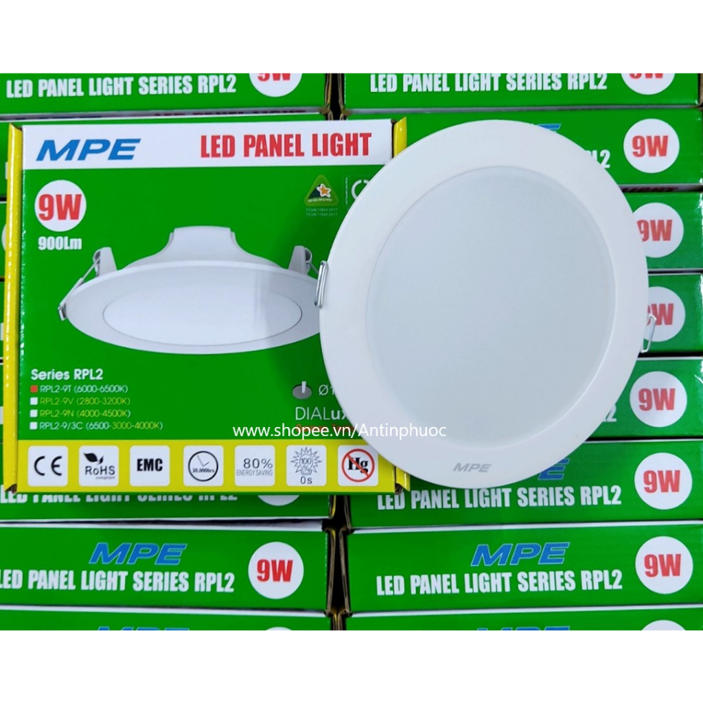 Đèn led âm trần 6W 9W 12W hàng chính hãng MPE model RPL2 | Shopee Việt Nam