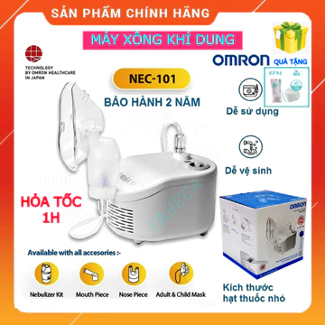 (HỎATỐC -1H) Máy xông mũi họng OMRON NE-C101 - Máy xông khí dung để bàn cho người lớn và trẻ em - Nhật Bản - Chính hãng