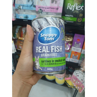 [Hỏa Tốc] Pate cá SNAPPY TOM Real Fish cho mèo - Lon 400g