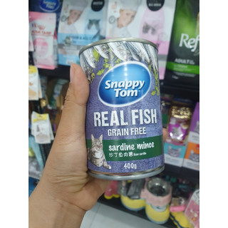 [Hỏa Tốc] Pate cá SNAPPY TOM Real Fish cho mèo - Lon 400g