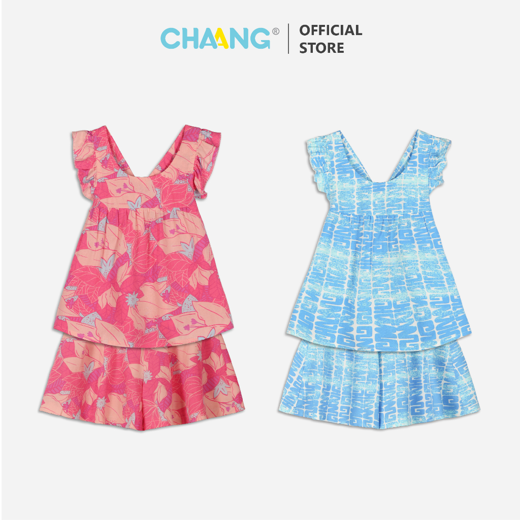 [CHAANG 6M-5Y] Bộ quần áo hai dây lanh cho bé gái Santorini Chaang