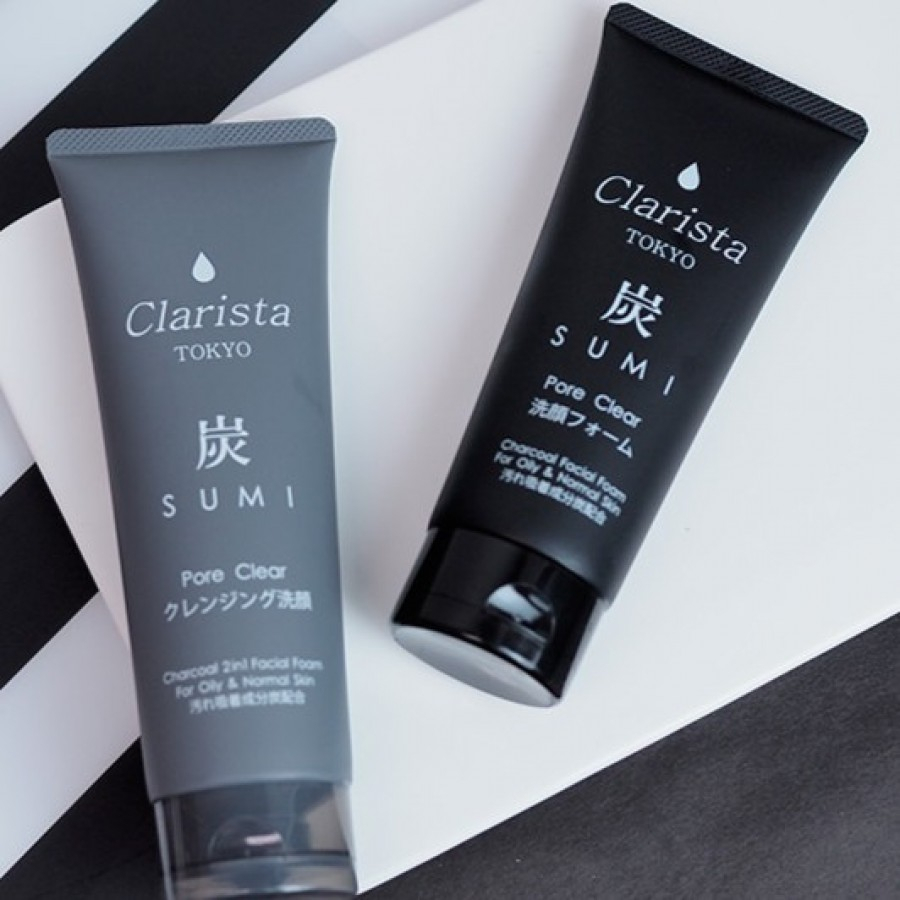 Sữa Rửa Mặt Giúp Làm Sạch Bụi Bẩn Và Tế Bào Chết Clarista Tokyo Charcoal 2 In 1 Facial Wash (160g)