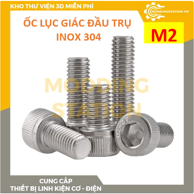 Ốc Lục giác đầu TRỤ inox 304 size M2x3, M2x4, M2x5, M2x6, M2x8, M2x10 ...