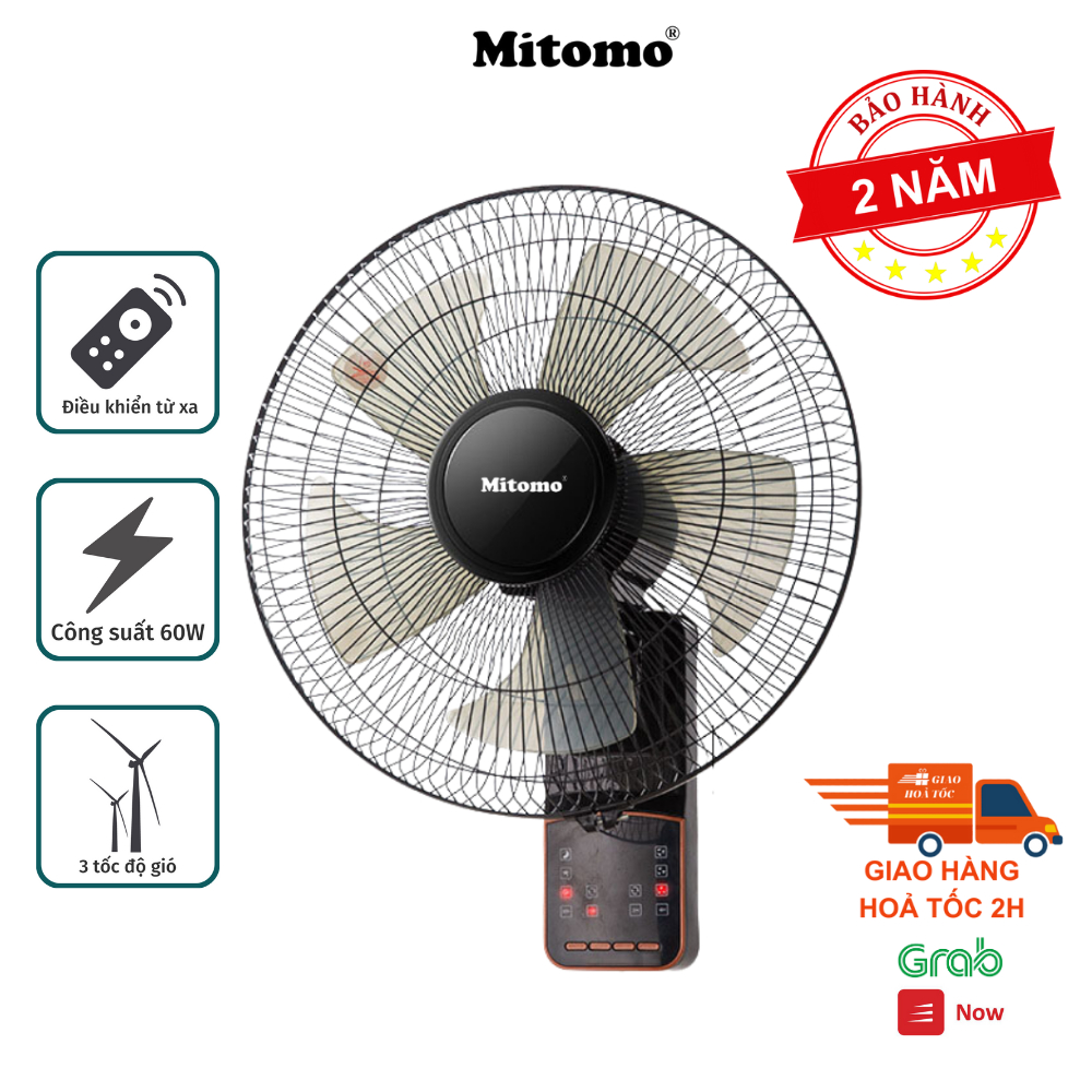 Product image Quạt treo tường điều khiển từ xa remote Mitomo FTT-60 Bảo hành 2 năm 1