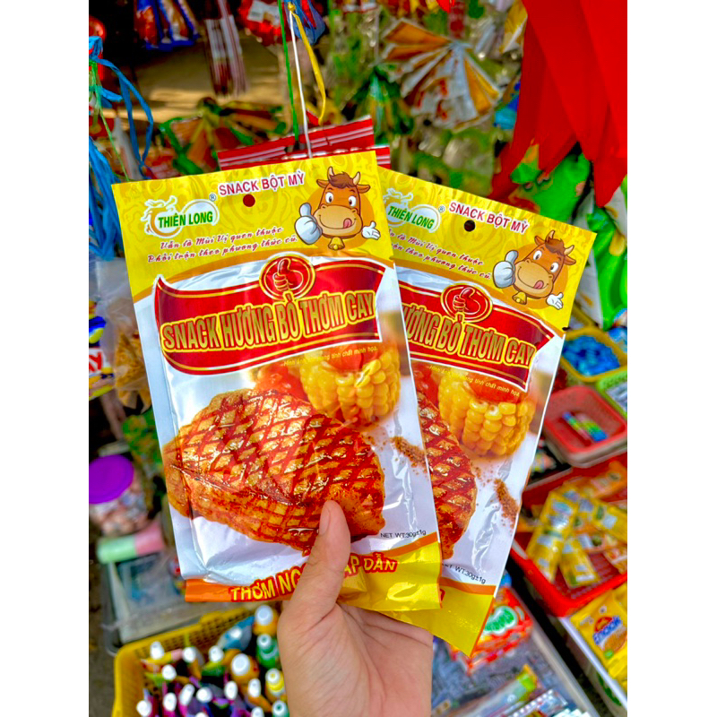 Bimbim, que cay,snack hương bò thơm cay, snack Sườn bò | Shopee Việt Nam