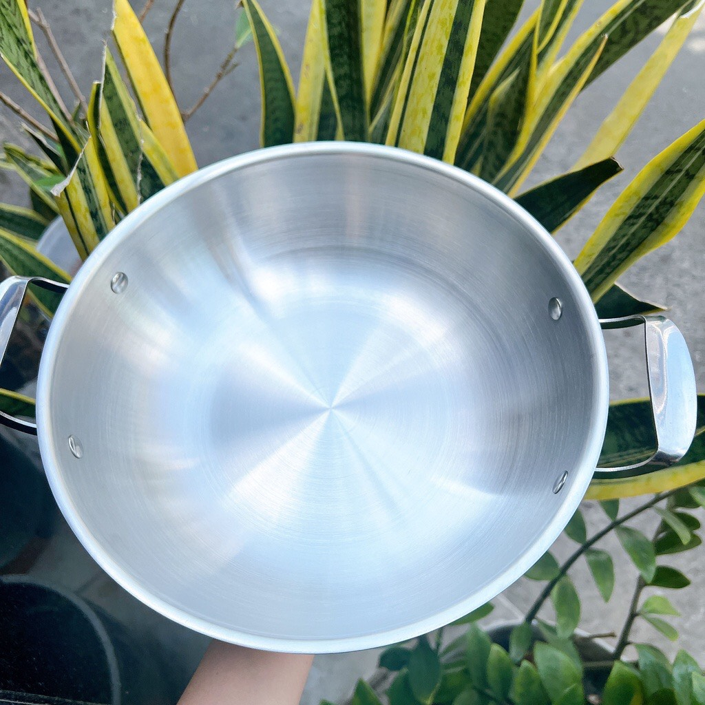 Chảo Inox  2 quai Sâu lòng 304 Ba Lớp Đáy Từ  Cao Cấp (Ticook)