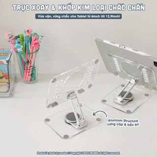Giá đỡ i pad đa năng Acrylic Gập Xoay 360 - Thiết kế tối giản, hỗ trợ viết vẽ, xoay và gấp gọn linh hoạt
