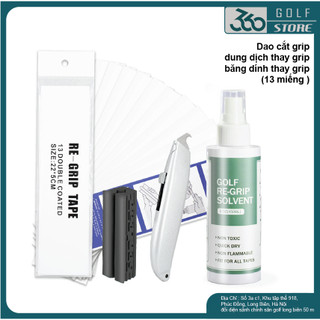 Bộ dụng cụ thay Grip, Băng dính thay grip, dao, Dung dịch làm trơn khi thay thế