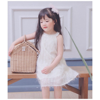 Váy bé gái Batala kids ren trắng váy yếm đi biển dễ thương cho bé từ 10- 22kg VAYREN