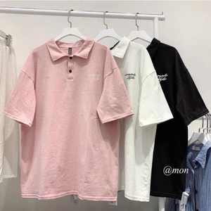 Áo polo form rộng tay lỡ - Chữ kí simple