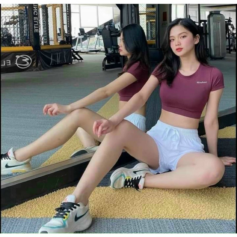 [mã Faholiday Giảm đến 50k đơn Từ 99k] Áo Croptop Tập Gym Yoga Aerobic