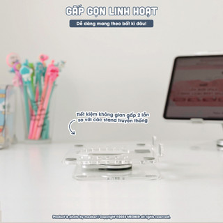 Giá đỡ i pad đa năng Acrylic Gập Xoay 360 - Thiết kế tối giản, hỗ trợ viết vẽ, xoay và gấp gọn linh hoạt