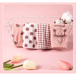 4 Quần chip bé gái Maruko cotton 100%, quần lót học sịnh Maruka Fashion cho bé từ 2-15 tuổi