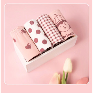 [TG03 Độc Đáo] 4 Quần chip bé gái Maruko cotton 100%, quần lót học sịnh Maruka Fashion cho bé từ 2-15 tuổi