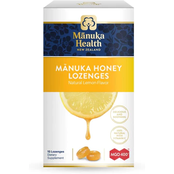 KẸO NGẬM MẬT ONG MANUKA Health Honey Lozenges VỊ LÝ CHUA ĐEN (Blackcurrant), CHANH, GỪNG, KEO ONG (Propolis)