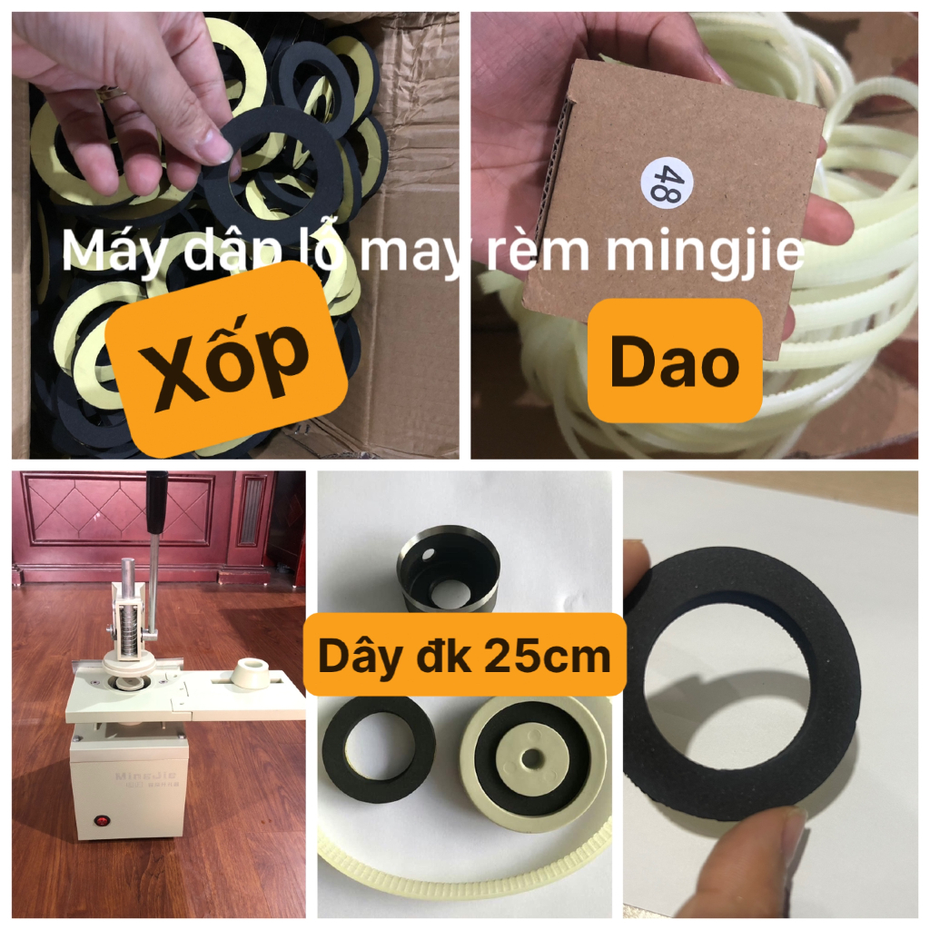 phụ kiện miếng đệm xốp, lưỡi dao 48mm, dây culoa và nắp dập của máy đục ...