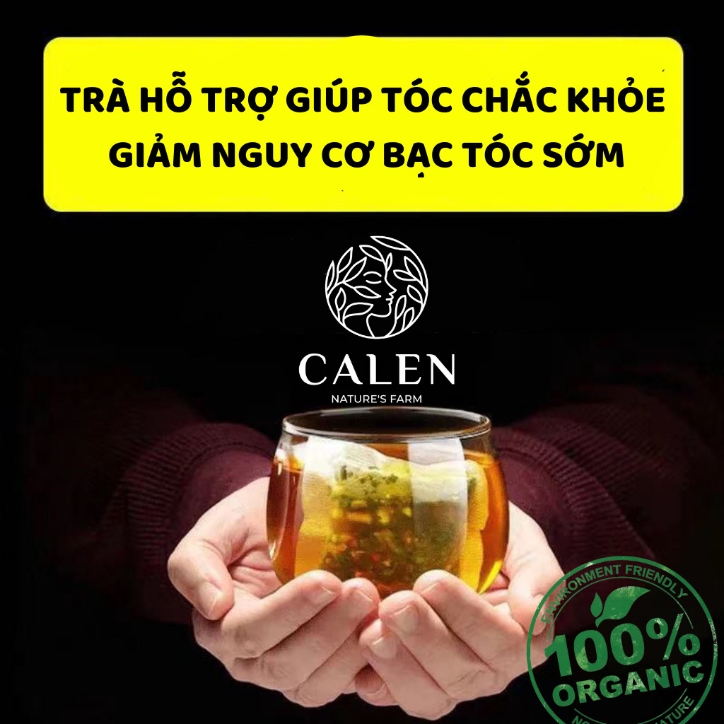 [Bổ tóc] Trà chống rụng tóc Calen Nature's Farm giúp khoẻ tóc, đen tóc, giảm tình trạng tóc hoa râm bịch 30 gói lọc