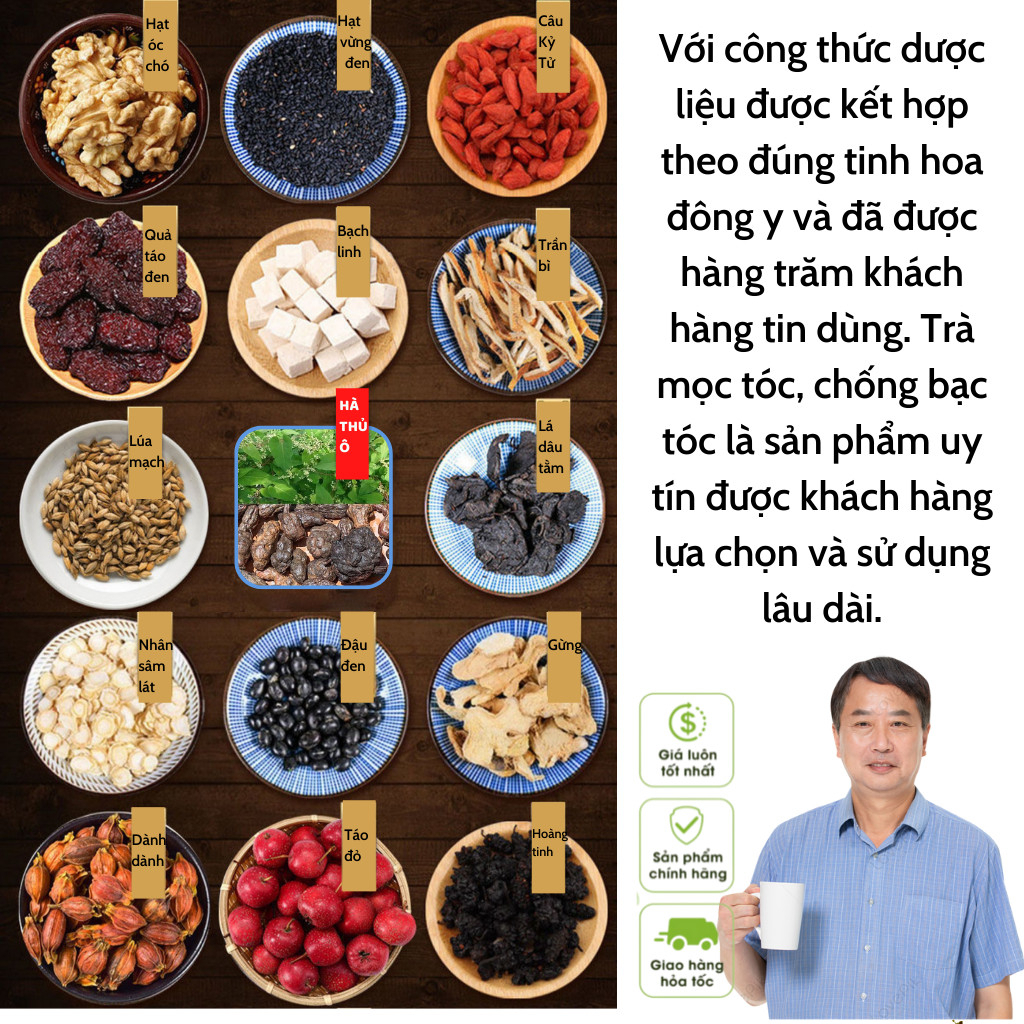 [Bổ tóc] Trà chống rụng tóc Calen Nature's Farm giúp khoẻ tóc, đen tóc, giảm tình trạng tóc hoa râm bịch 30 gói lọc