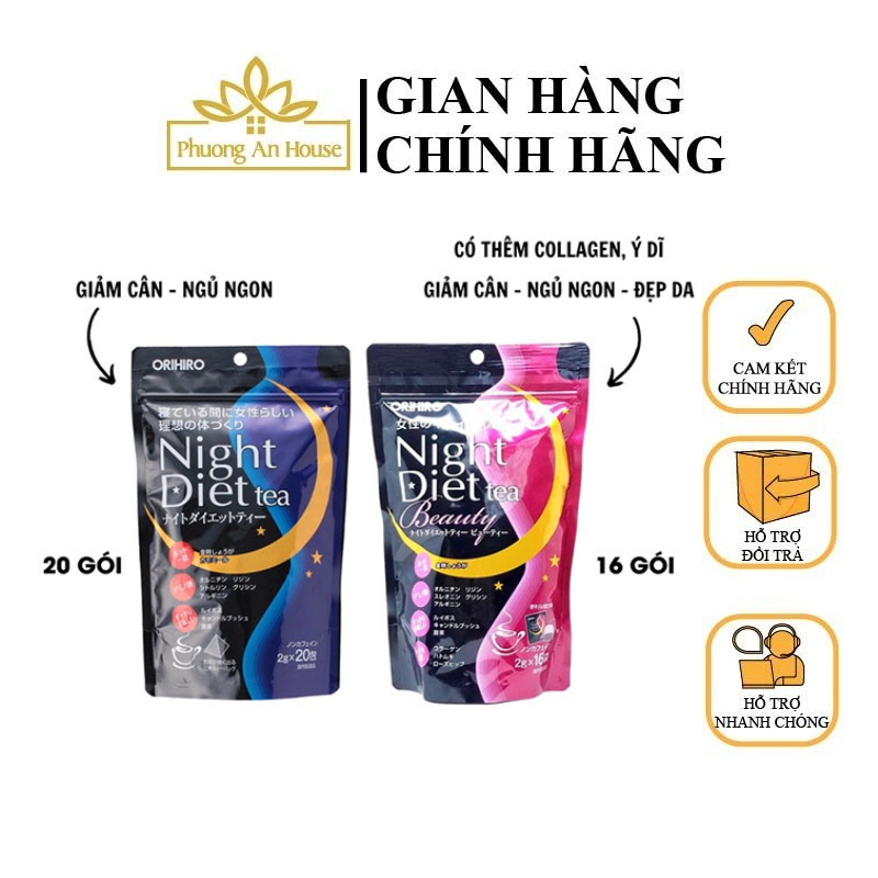 Trà Diet giảm cân, Trà giảm cân ban đêm Night Diet Tea Orihiro Nhật Bản - PHUONGANHOUSE