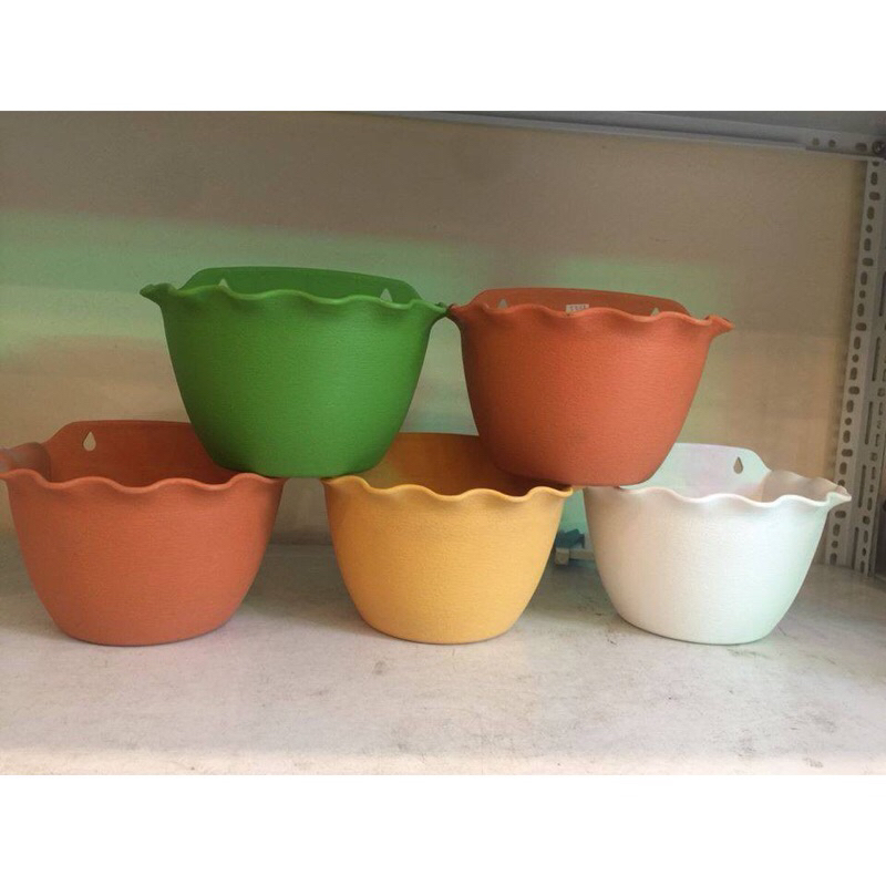 Chậu áp tường bán nguyệt (ốp tim) (25x15x14)cm Chậu ốp tường treo tường có lướt lót bên trong chậu