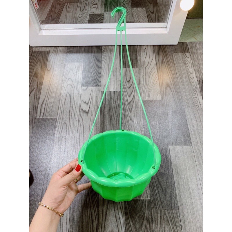 Chậu nhựa treo bí trồng hoa, cây cảnh kèm dây treo, cỡ To, cỡ nhỏ hàng loại 1 dày đẹp ạ