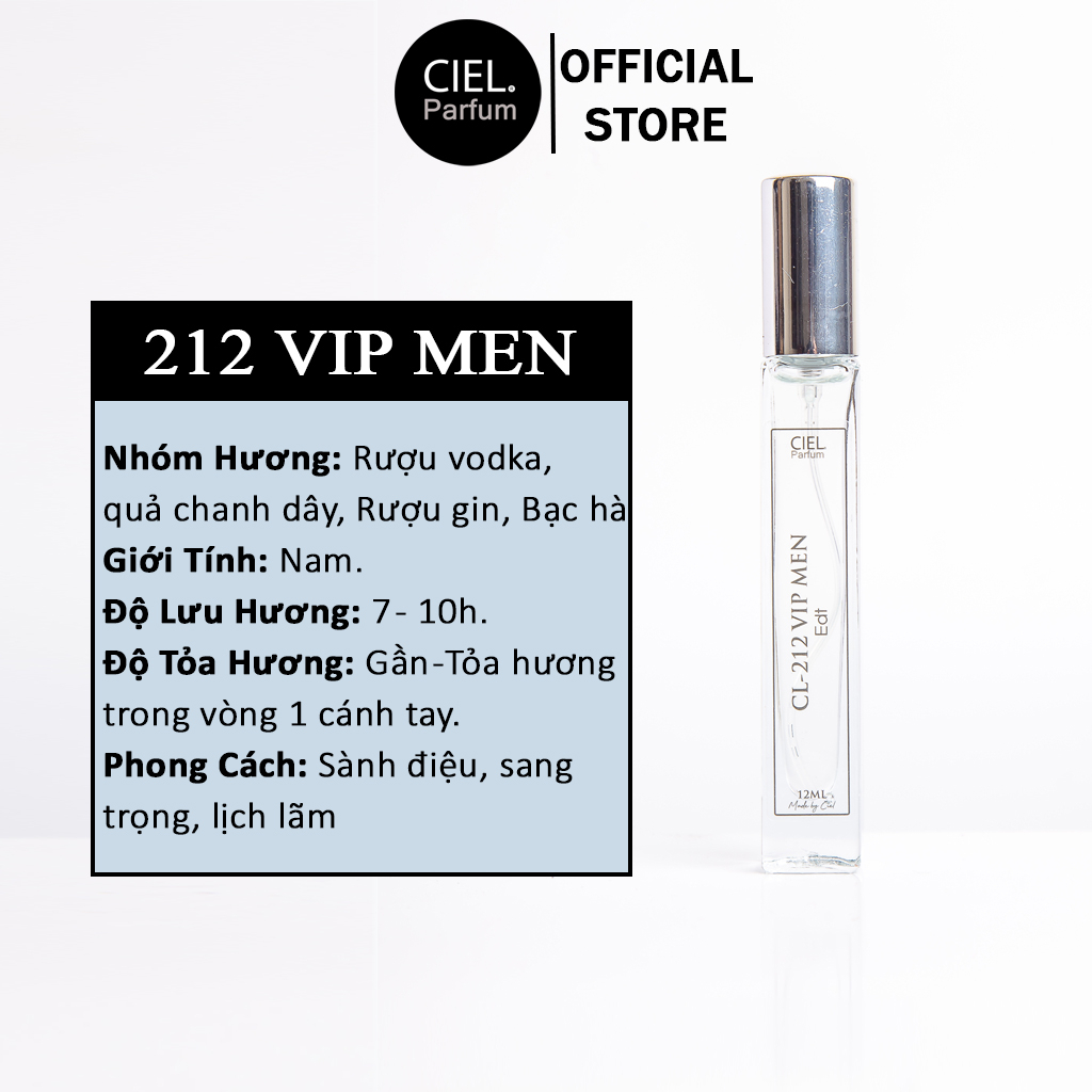 Nước hoa nam CL 212 VIP MEN Edt chính hãng cao cấp CIEL Parfum phong ...