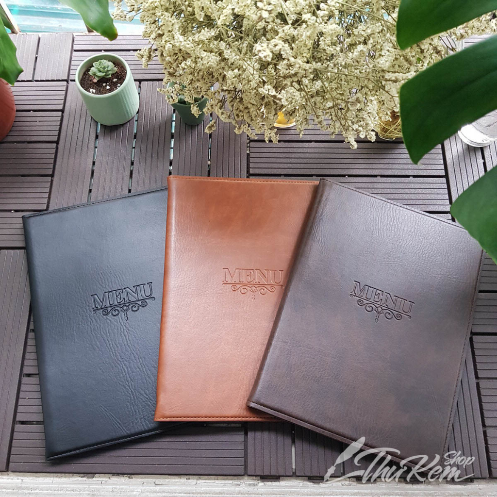 Sổ menu da cao cấp A4 loại 1 nhiều lá dày dặn kích thước 22*31cm [có ...