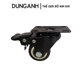 Bánh xe đẩy hàng loại 4cm Kim Khí Dung Anh, bộ 4 bánh xe đẩy hàng xoay 360 độ, có khoá chống trượt