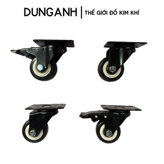 Bánh xe đẩy hàng Kim Khí Dung Anh, bánh xe xoay 360 độ, có phanh hãm loại 5cm