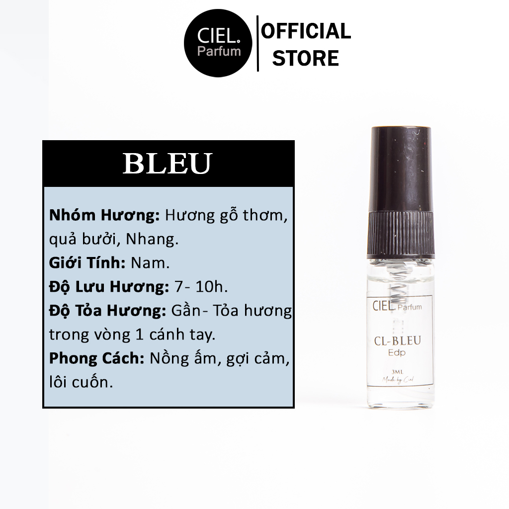Ảnh Nước hoa nam cao cấp CL BLEU Edp chính hãng CIEL Parfum phong cách mạnh mẽ quyến rũ, sang trọng lôi cuốn 1