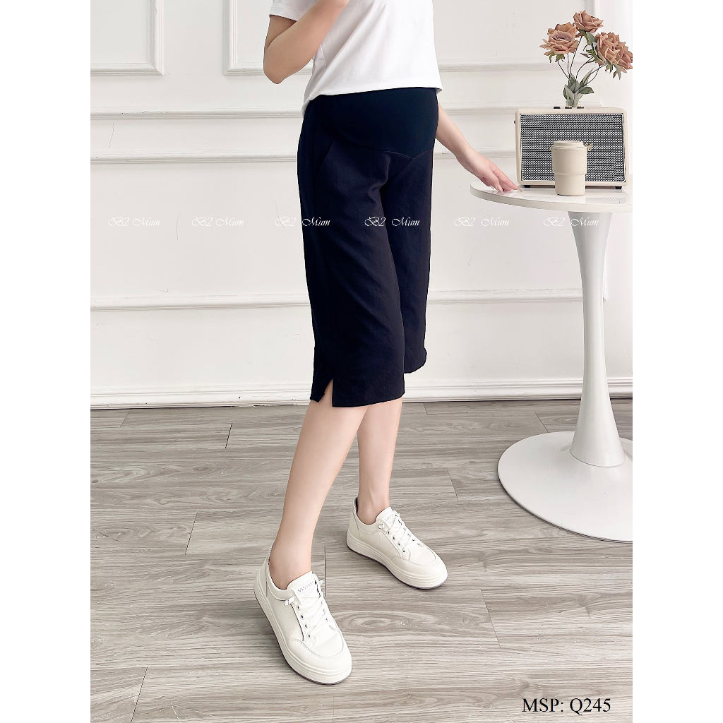 Quần bầu ngố thiết kế chất Đũi xước, mát, có đáp bụng, có chun cúc điều chỉnh, túi thật Q245 B2 MUM