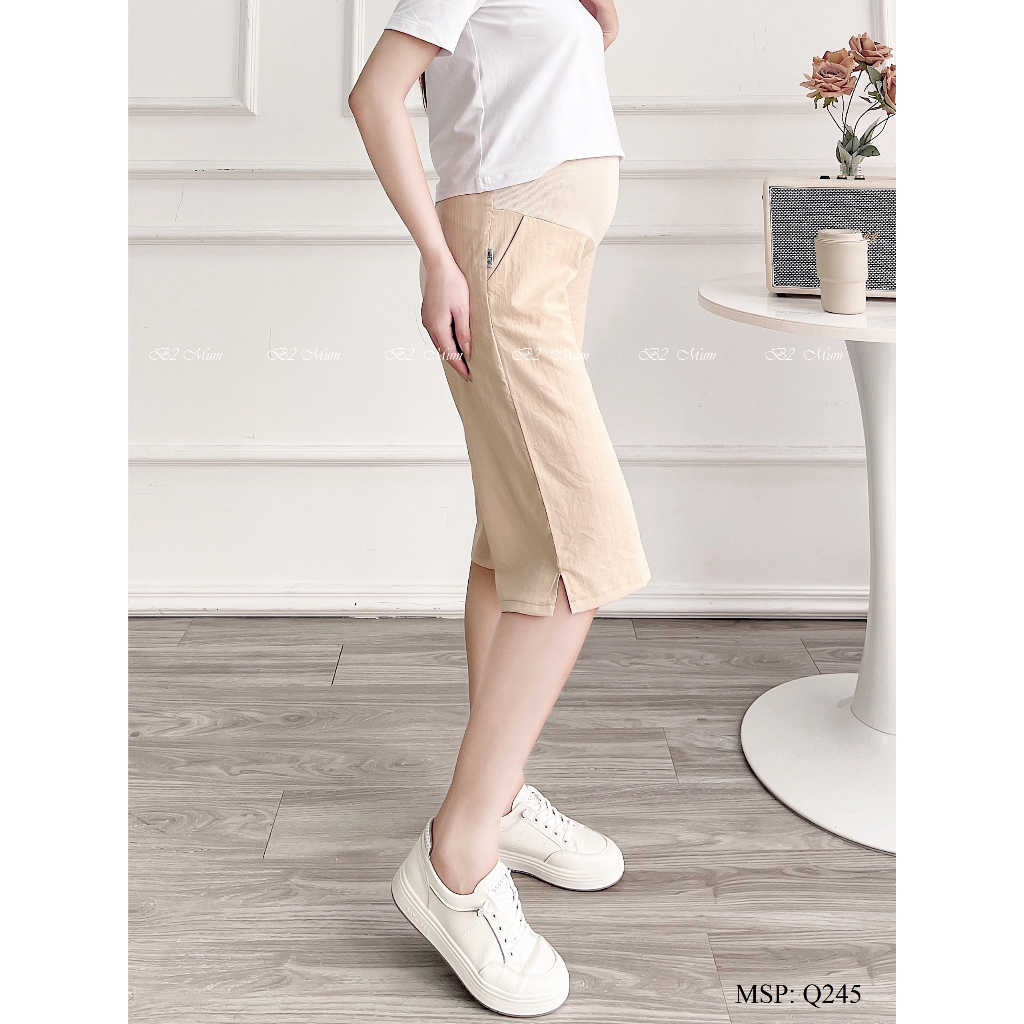 Quần bầu ngố thiết kế chất Đũi xước, mát, có đáp bụng, có chun cúc điều chỉnh, túi thật Q245 B2 MUM