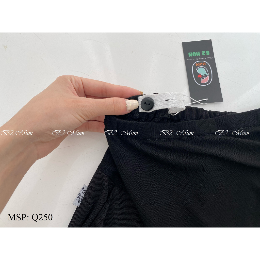 Quần bầu ngố Chất tăm siêu mềm mát Quần có túi thật có chun chỉnh bụng Q250 thiết kế by B2MUM