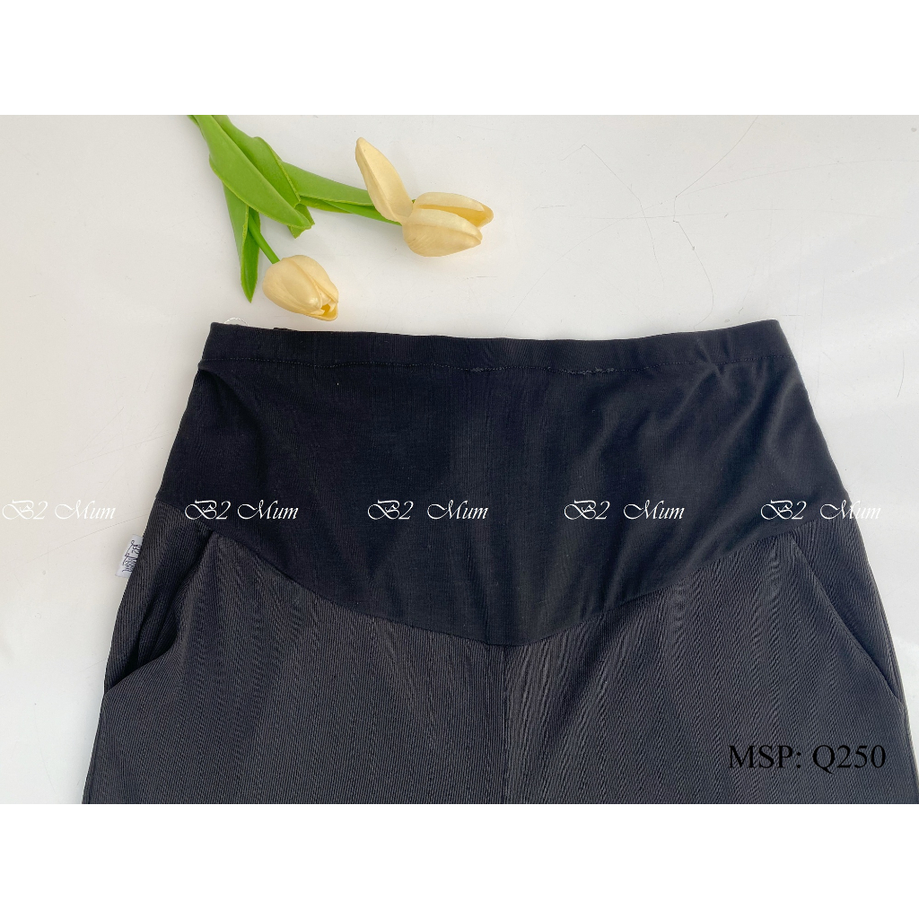 Quần bầu ngố Chất tăm siêu mềm mát Quần có túi thật có chun chỉnh bụng Q250 thiết kế by B2MUM