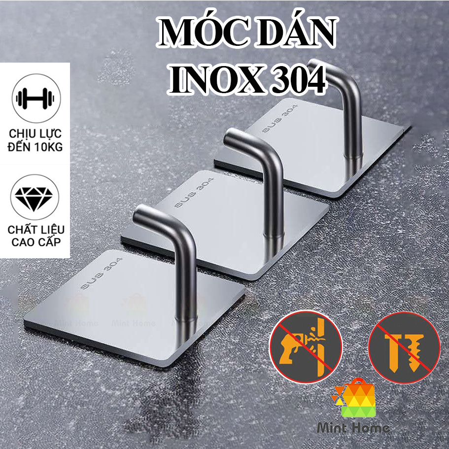 Móc dán tường inox 304 treo đồ nặng chống nước chống rỉ sét chất liệu ...