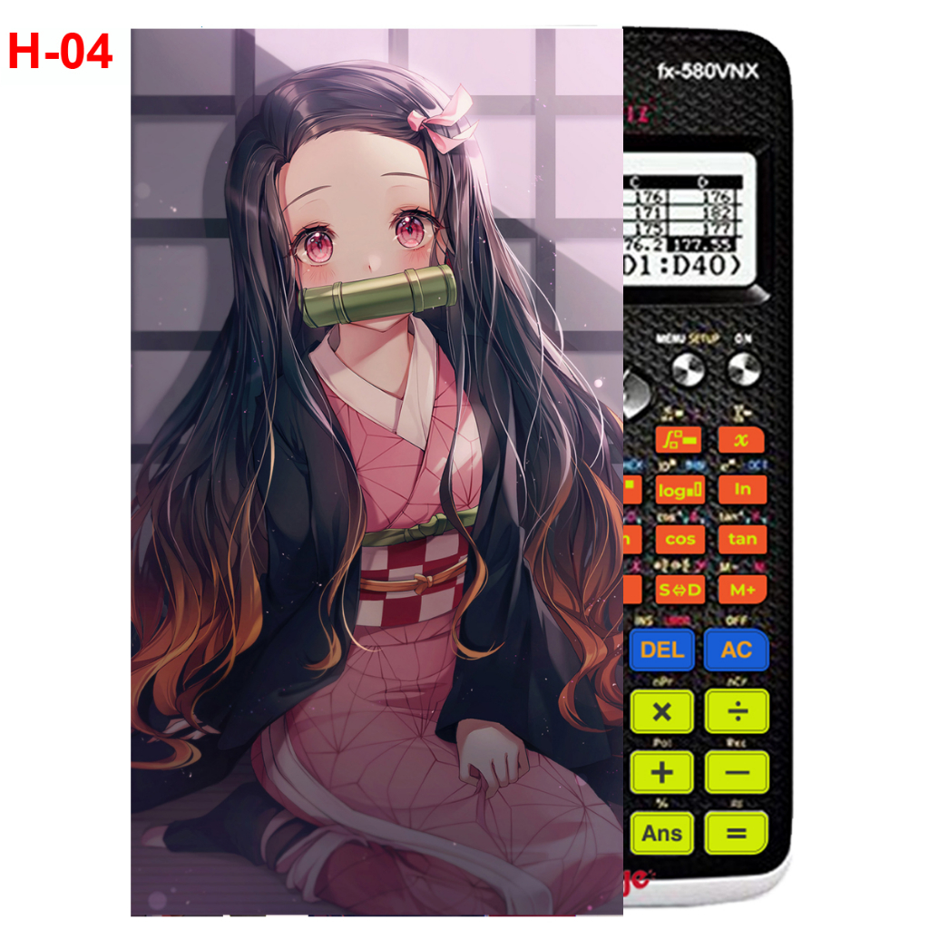 Decal - Hình dán Máy tính CASIO fx570, fx580...anime Kimetsu No Yaiba ...