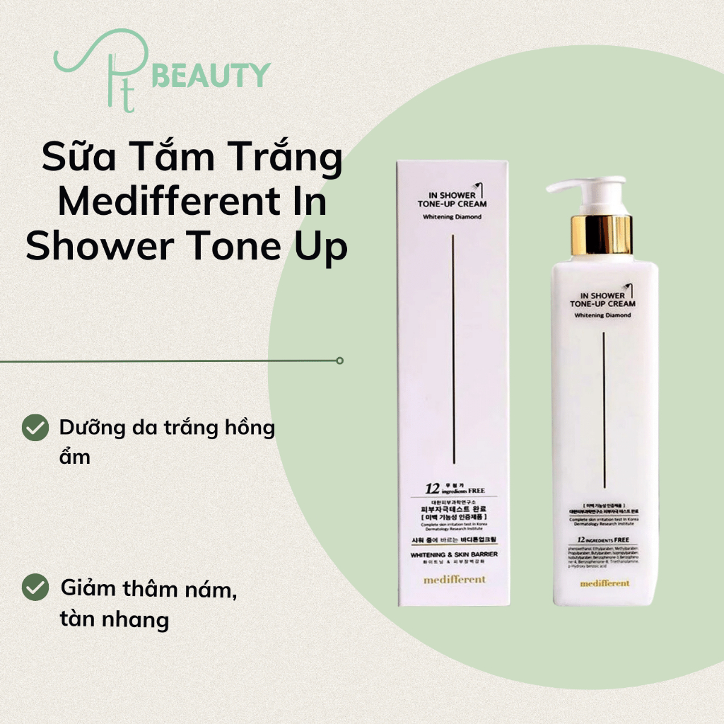 Medifferent In Shower ToneUp Cream Sữa Tắm Truyền Trắng 3 trong 1