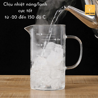 Cốc thủy tinh chia vạch có quai chịu nhiệt đun trực tiếp được trên bếp